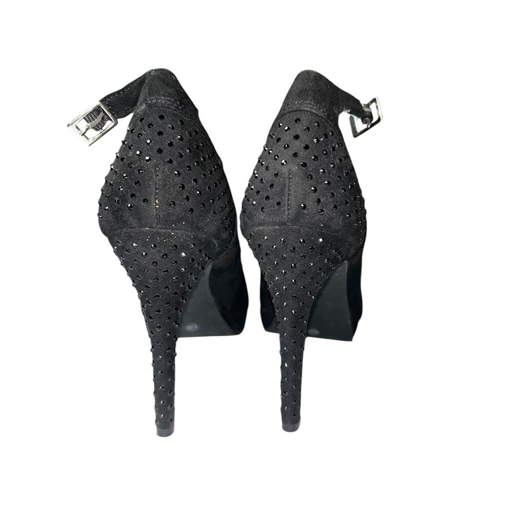 Style & Co Black Rhinestone Platform Pumps Ankle Strap Stiletto Heels Women 8.5M - Picture 5 of 11